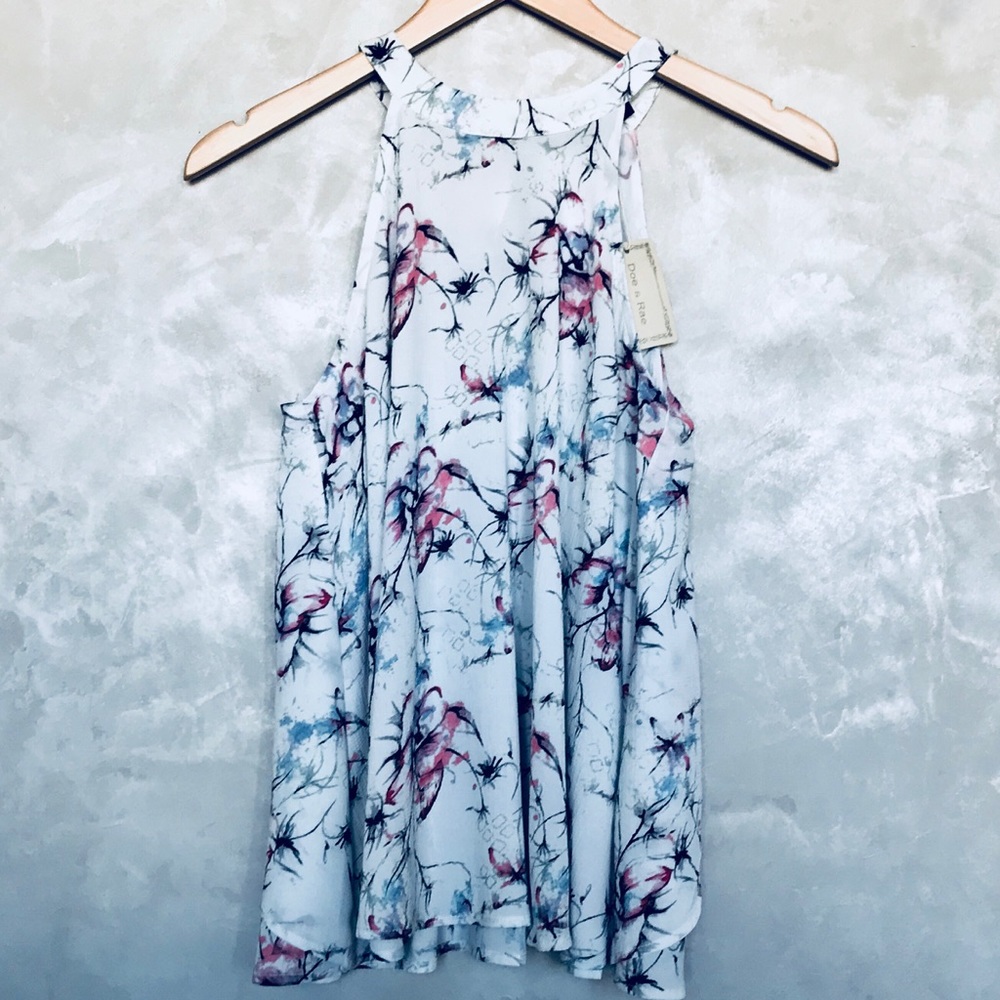NWT Doe & Rae High-Neck Tulip Back Tank
